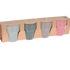 Excellent Houseware Gekleurde bekers/koffiekopjes - 4-delig