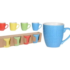Excellent Houseware Koffiekopjes - 4 stuks - multi-kleur - 240 ml