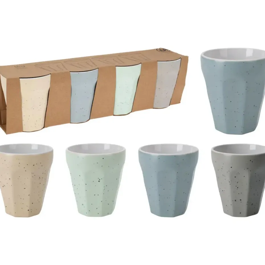 Excellent Houseware Thee/koffie mokken - 4x - porselein - 250 ml