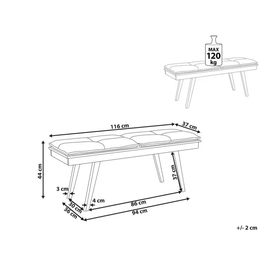 EXTON - Bankje - Donkere houtkleur - MDF