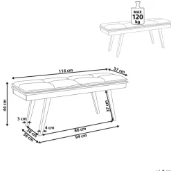EXTON - Bankje - Donkere houtkleur - MDF