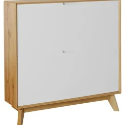 Ezra - Schoenenkast met 2 kleppen in eiken / witte spaanplaat