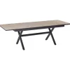 FANES - Eettafel uitschuifbaar - Grijs - 184/244 x 90 - Aluminium