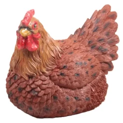 Farmwood Kip tuin beeldje - binnen/buiten - 24 x 18 x 20 cm