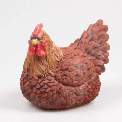 Farmwood Kip tuin beeldje - binnen/buiten - 24 x 18 x 20 cm