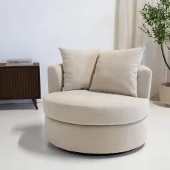 Fauteuil Beige Stof - Zithoogte 45cm - Thony Luxe