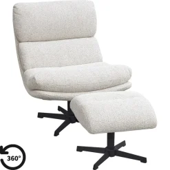 Fauteuil Bobbi incl. hocker - greige