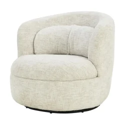 Fauteuil Crème Stof/Staal - Draaibaar - 85x84x76cm - Britt