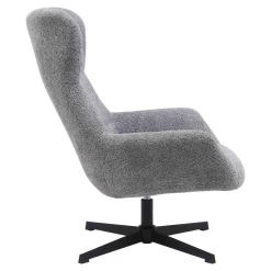 Fauteuil Draaibaar - Donkergrijs Stof - 89x80x101cm - Bescia