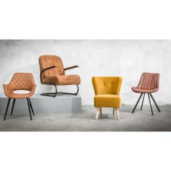 Fauteuil Ivar - stof - cognac