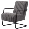 Fauteuil Stof/Metaal Donkergrijs - Incl. Armleuning - Trout