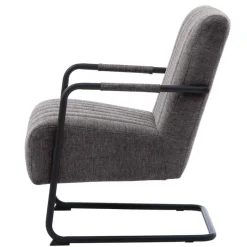 Fauteuil Stof/Metaal Donkergrijs - Incl. Armleuning - Trout
