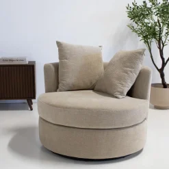 Fauteuil Taupe Stof - Zithoogte 45cm - Thony Luxe