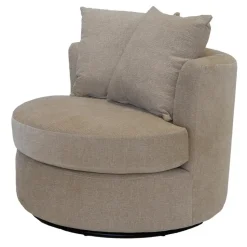 Fauteuil Taupe Stof - Zithoogte 45cm - Thony Luxe