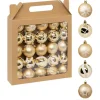 Feeric Christmas gedecoreerde kerstballen -25x - 6cm - goud