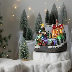 Feeric Christmas Kerstdorp landhuis kerstman - 31 x 32,5 x 24 cm