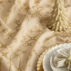 Feeric Christmas Tafelkleed - beige - sterren - 140 x 360 cm