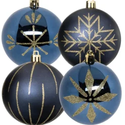 Feeric lights and christmas kunststof kerstballen- 8x- 8cm -blauw