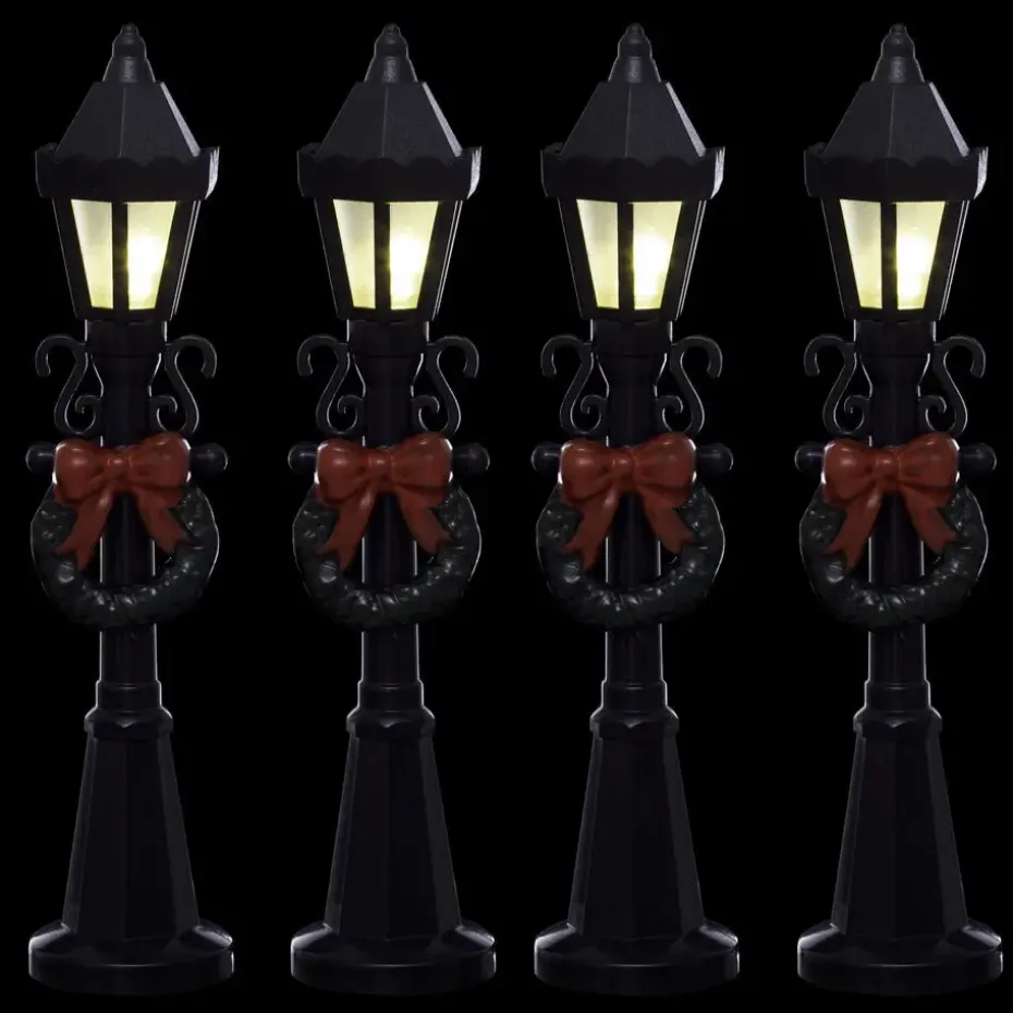 Feeric lights and christmas miniatuur lantaarns - 4x st- 10 cm