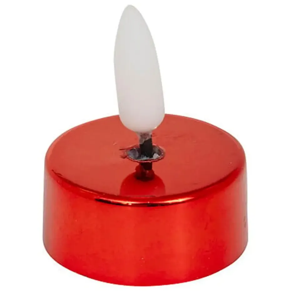 Feeric lights and christmas LED theelichtjes - 8x - rood - 5,5 cm