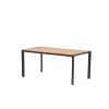 Felini tafel - 160x84 cm - carbon black - light teaklook