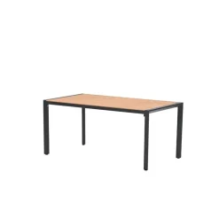 Felini tafel - 160x84 cm - carbon black - light teaklook