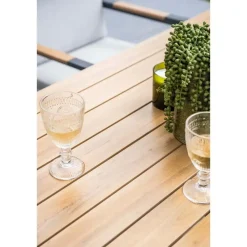 Felini tafel - 160x84 cm - carbon black - light teaklook