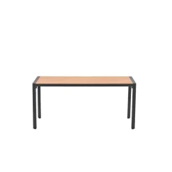 Felini tafel - 160x84 cm - carbon black - light teaklook