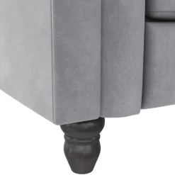 Felix - 3-zits slaapbank in lichtgrijs fluweel