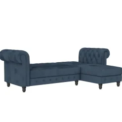 Felix - 3-zits slaapbank in blauw fluweel