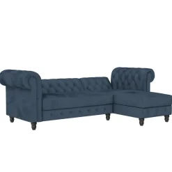 Felix - 3-zits slaapbank in blauw fluweel