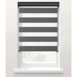 Fenstr Duo rolgordijn Trim lichtdoorlatend - antraciet (20068)