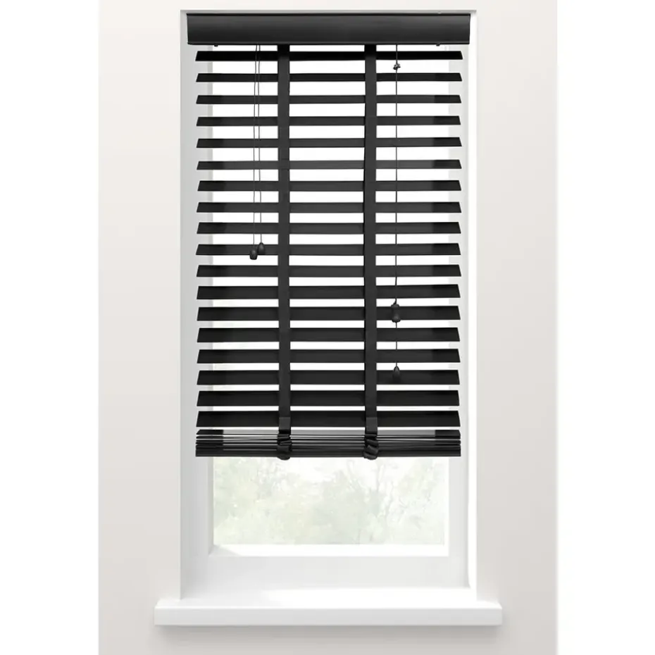 Fenstr jaloezie hout 50 mm zwart - 120x220 cm