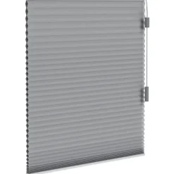 Fenstr plisségordijn Toronto dubbel 25mm lichtdoorlatend - donkergrijs (20514)