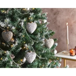 FERIABLE - Kerstballen set van 4 - Grijs - Glas