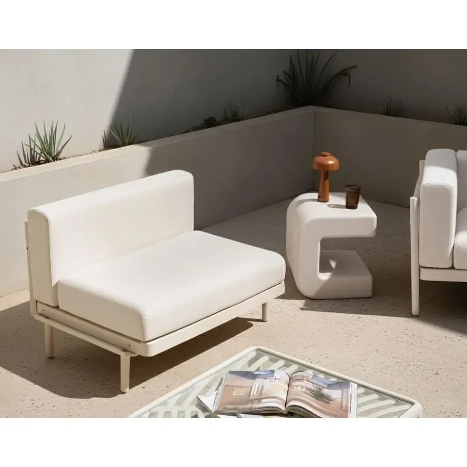 FERRETTI - Tuinbank uitbreidingsmodule - Lichtbeige - Stof