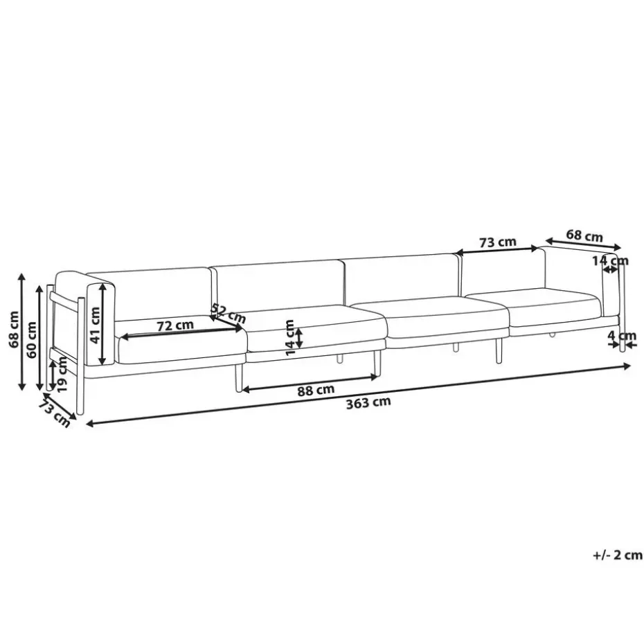 FERRETTI - Tuinbank 4-zits - Lichtbeige - Synthetisch