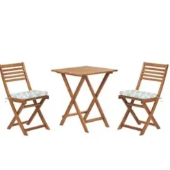 FIJI - Bistroset voor 2 - Lichte houtkleur /Groen - Acaciahout