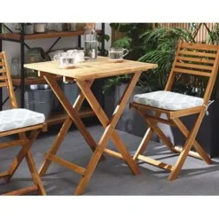 FIJI - Bistroset voor 2 - Lichte houtkleur /Groen - Acaciahout