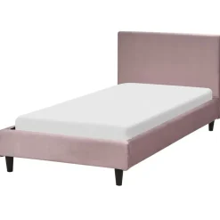 FITOU - Eenpersoonsbed - Lichtroze - 90 x 200 cm - Fluweel