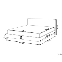 FITOU - Tweepersoonsbed - Lichtgrijs - 140 x 200 cm - Polyester