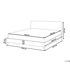 FITOU - Tweepersoonsbed - Lichtgrijs - 140 x 200 cm - Polyester