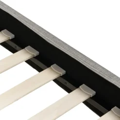 FITOU - Tweepersoonsbed - Lichtgrijs - 140 x 200 cm - Polyester