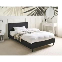 FITOU - Tweepersoonsbed - Zwart - 120 x 200 cm - Polyester