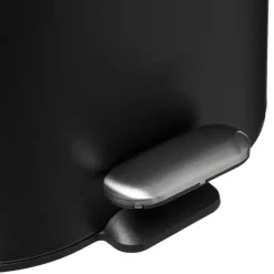 5Five - Prullenbak/pedaalemmer zwart rvs metaal 6 liter - 15x24x30 cm