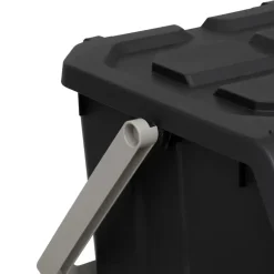 5Five Afvalbak/vuilnis klepdeksel - kunststof - zwart - 37L