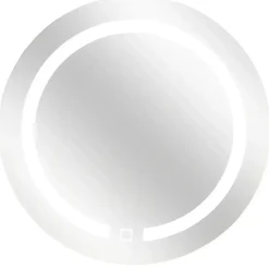 5Five Badkamer wandspiegel LED - batterij - zilver - D45 cm