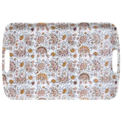 5Five Design dienblad van melamine - 47 x 30 cm - flowers print wit