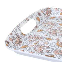 5Five Design dienblad van melamine - 47 x 30 cm - flowers print wit