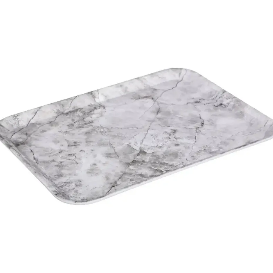 5Five Dienblad/serveer tray Marble - Melamine - creme wit - 33 x 43cm